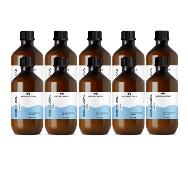 Kit 10 Ouro Coloidal 40ppm 500ml